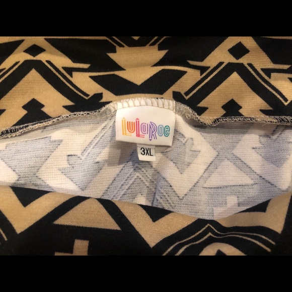 NWT LuLaRoe Cassie plus size skirt - black and tan - Picture 3 of 4